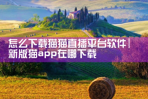 怎么下载猫猫直播平台软件