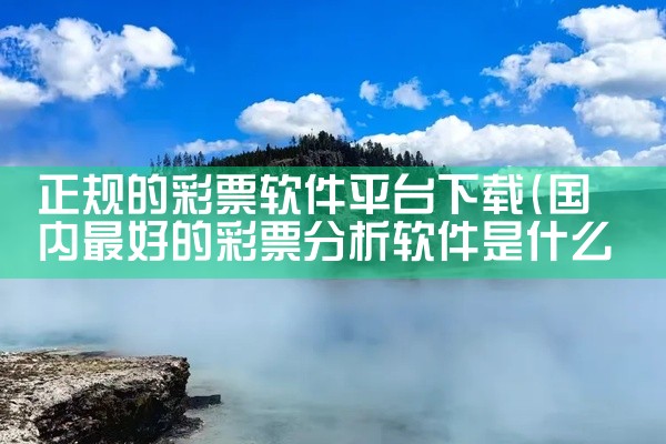 正规的彩票软件平台下载