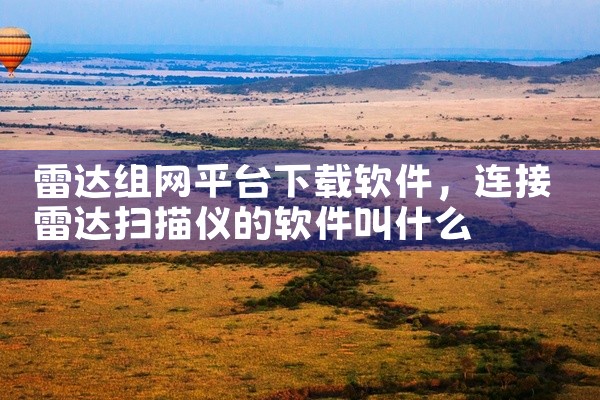 雷达组网平台下载软件