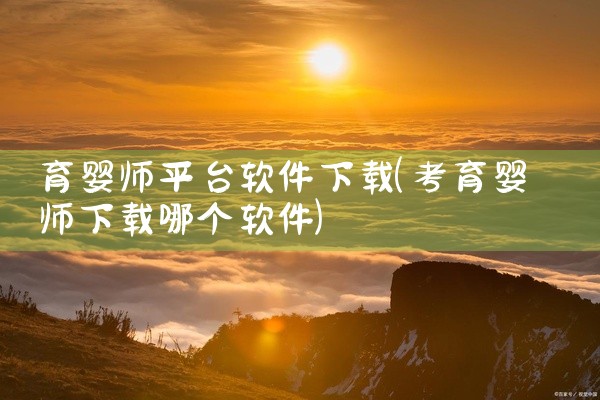 育婴师平台软件下载